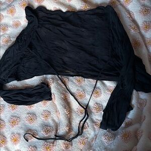 Black Sheer Long Sleeve Cardigan